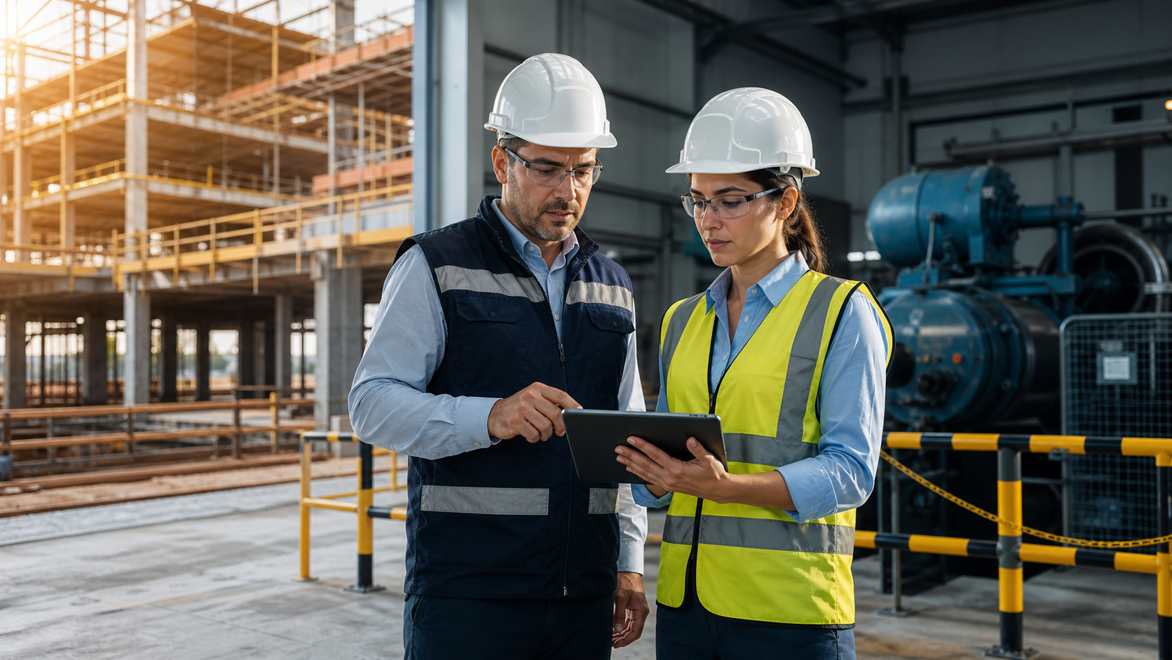Avaliação técnica em obra e máquina industrial