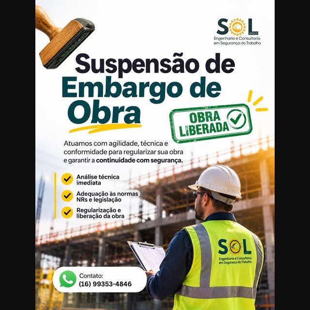 Publicação da SOL sobre suspensão de embargo de obra
